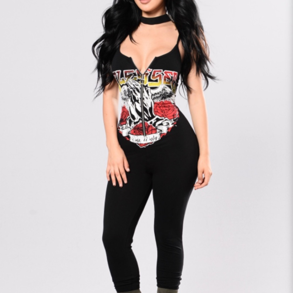 Graphic Black Jumpsuit
